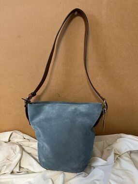 Coach Suede Bucket Shoulder Bag - Blue